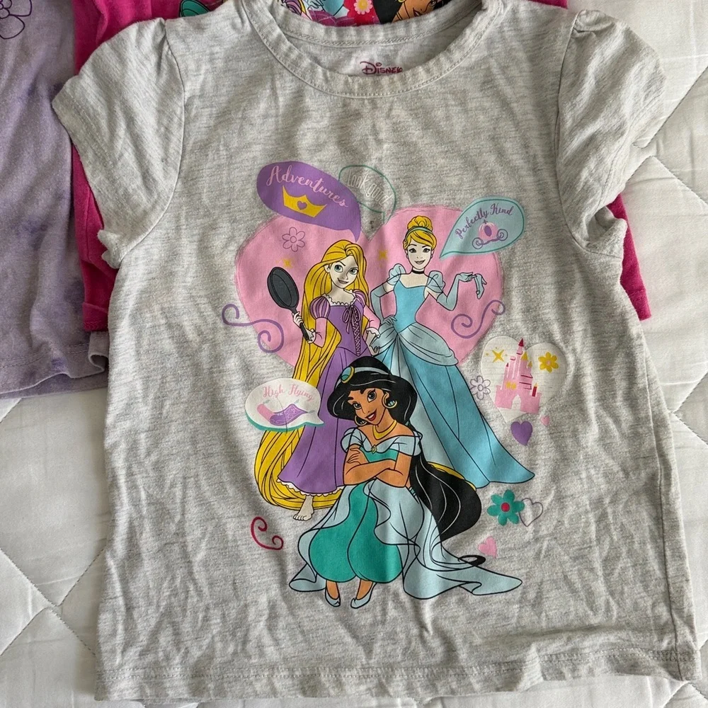 Disney Baby girl Tops and shorts- Mermaid and Princess bundle size 3T